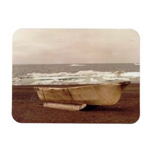 Umiak Walross-Hautwhalers-Boots-Foto Druckflex Magnet