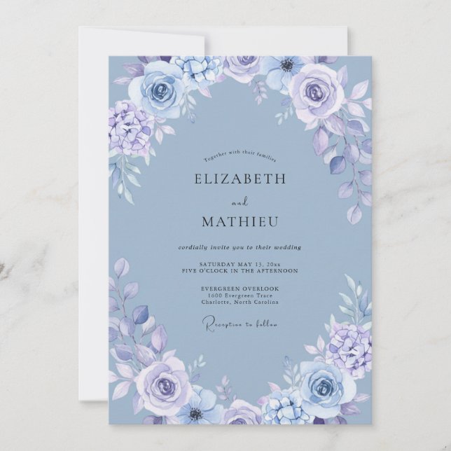 Uminöse Botanische Hochzeit Einladung (Vorderseite)