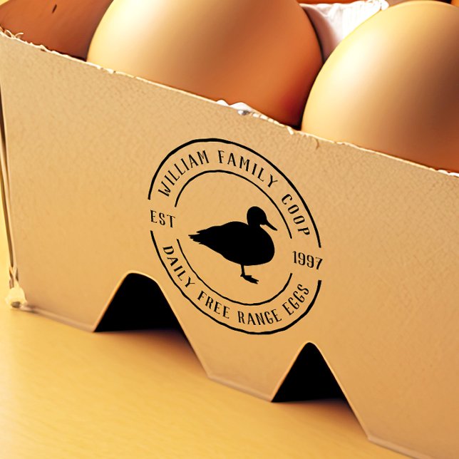 Umkarton für Ei, handgezeichnet Enten und runder l Permastempel (Rubber Stamp Mock-up)