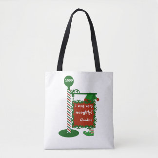 Umkehrbare Naughty in Nice All Over Print Tote Bag