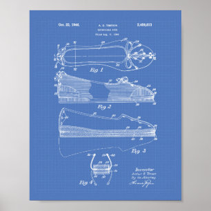 Umkehrbarer Schuh 1946 Patent Kunst Blaupause Poster