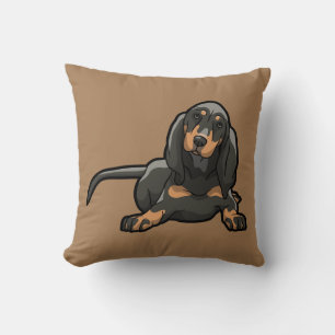 Umkehrbares Schwarz & Tan Coonhound Kissen