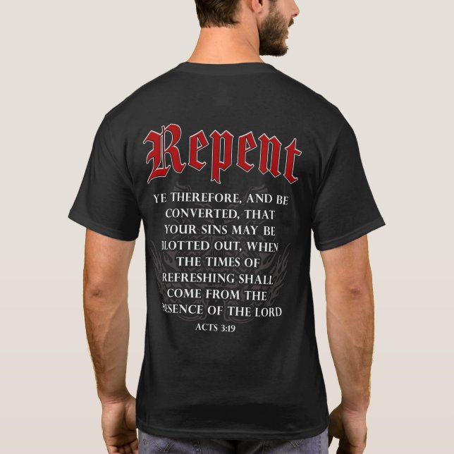 Umkehren Inspiration Motorrad Christliche Glaubens T-Shirt (Rückseite)