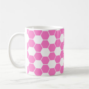 Umkehrende Fußball-/Fußball-Ball-Textur - Rosa Kaffeetasse