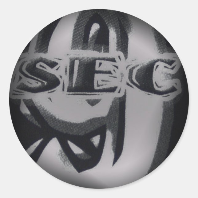 Umklingeln in schwarze runde Sticker (Vorderseite)