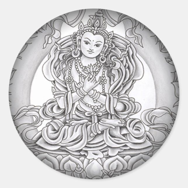 Umklingeln in schwarze runde Sticker (Vorderseite)