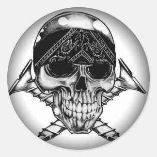 Umklingeln in schwarze runde Sticker