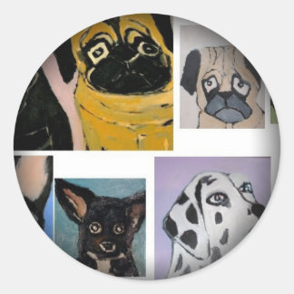 Umklingeln in schwarze runde Sticker