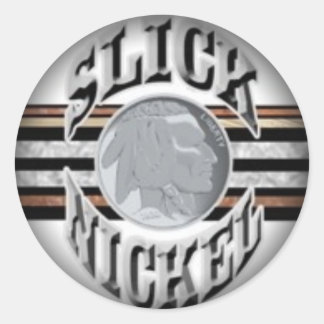 Umklingeln in schwarze runde Sticker