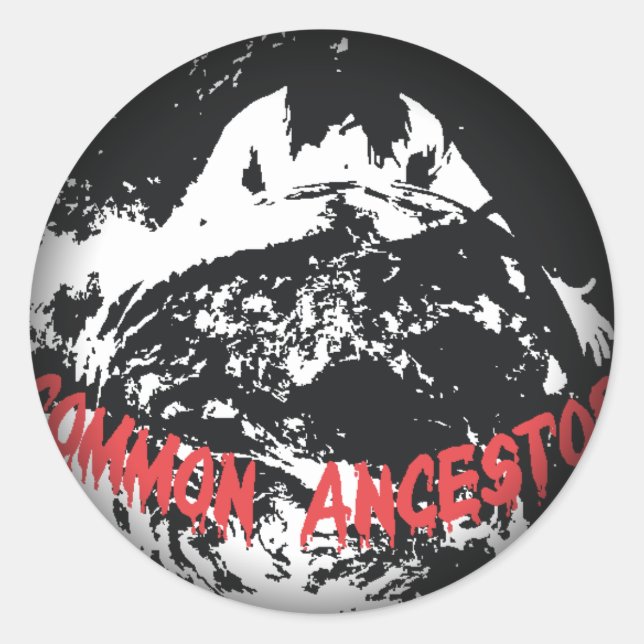 Umklingeln in schwarze runde Sticker (Vorderseite)