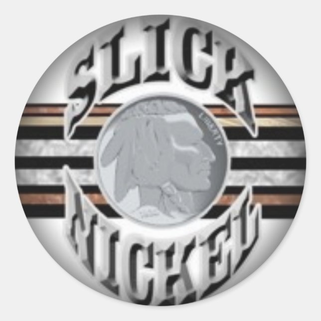 Umklingeln in schwarze runde Sticker (Vorderseite)