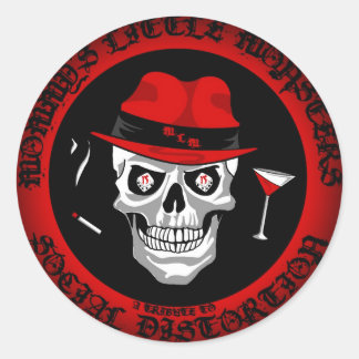 Umklingeln in schwarze runde Sticker