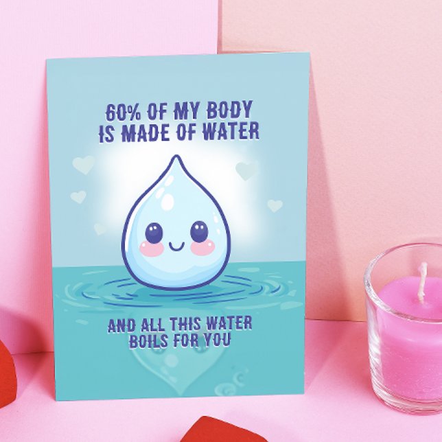 Umkochen mit Liebe - Niedlicher Wassertropflohn Feiertagskarte (This Valentine's card is scientifically adorable! )