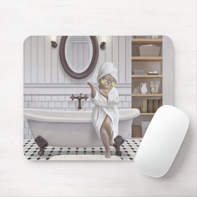 Umlademodus - Miss Meow in Bathrobe Mousepad (Mit Mouse)