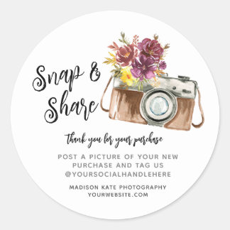 Umlaufaufkleber für Snap & Share-Camera Runder Aufkleber