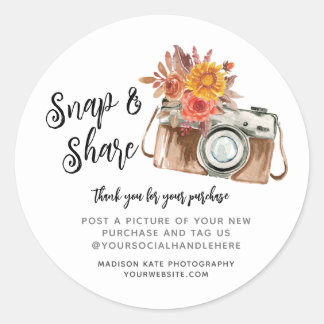 Umlaufaufkleber für Snap & Share-Camera Runder Aufkleber