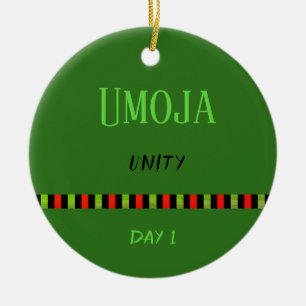 Umoja - Kwanzaa Tag 1 Grün Keramik Ornament