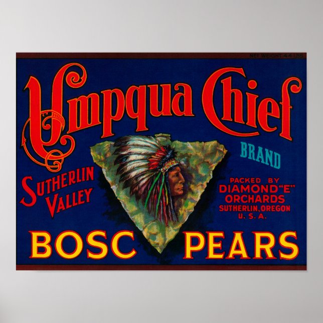Umpqua-Spitzenkorb-LabelSutherlin, OR Poster (Vorne)