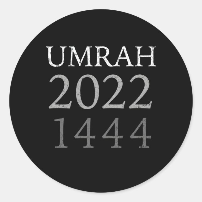 Umrah 2022 für und 1444H-Familie Runder Aufkleber (Vorderseite)