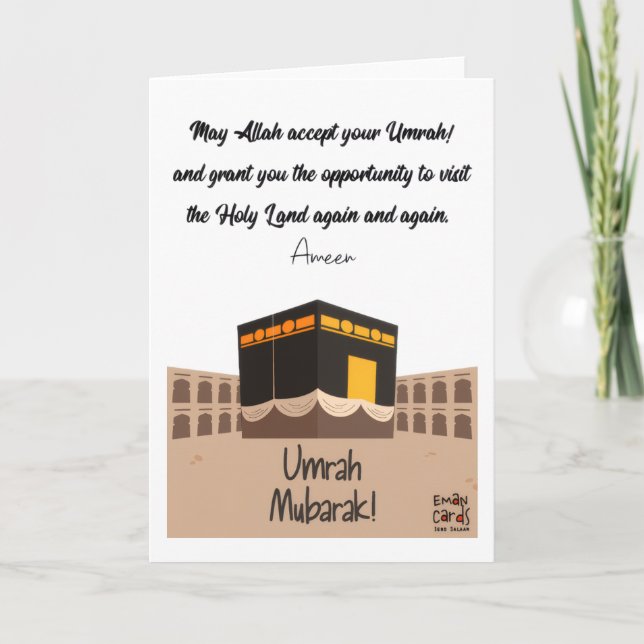 Umrah Mubarak Wishes Karte (Vorderseite)