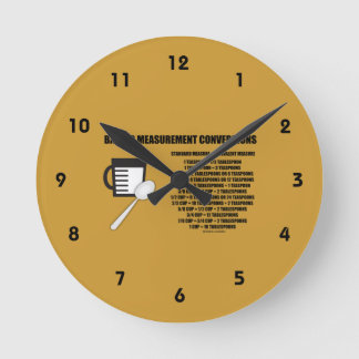 Umrechnung der Backmessung (Messung) Runde Wanduhr