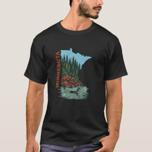 Umriss der Minnesota-Staatskarte Gemeinsamer Seeta T-Shirt