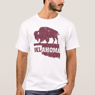 Umriss der Oklahoma-Staatskarte Buffalo Country T-Shirt