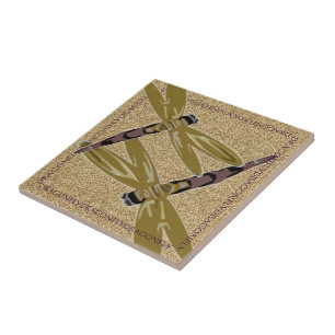 Umrissene Libellen-Kunst Fliese