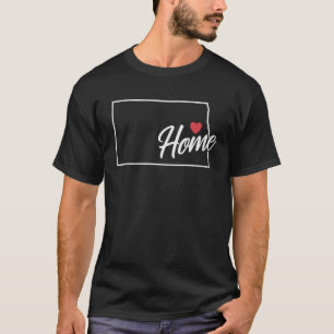Umrisskarte von North Dakota mit Herz USA T-Shirt