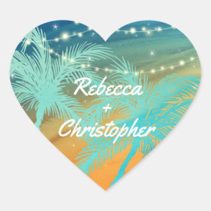 Umschlag Aufkleber bei Hochzeiten am Strand Aqua