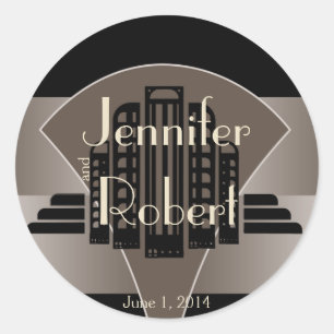 Umschlag Aufkleber Black and Bronze Art Deco