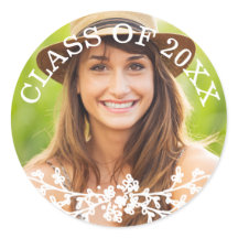 Umschlag Aufkleber der Blumenchic-Abschluss-Klasse