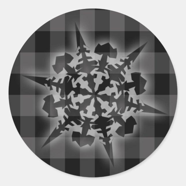 Umschlag Aufkleber der Schwarz-weißen Weihnachtska (Vorderseite)