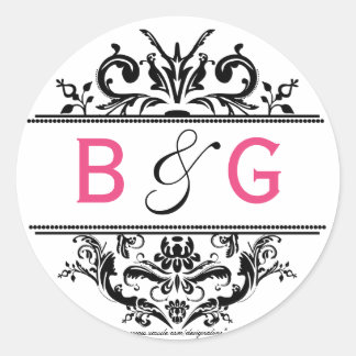 Umschlag Aufkleber für das Schwarz-Rosa-Wappen