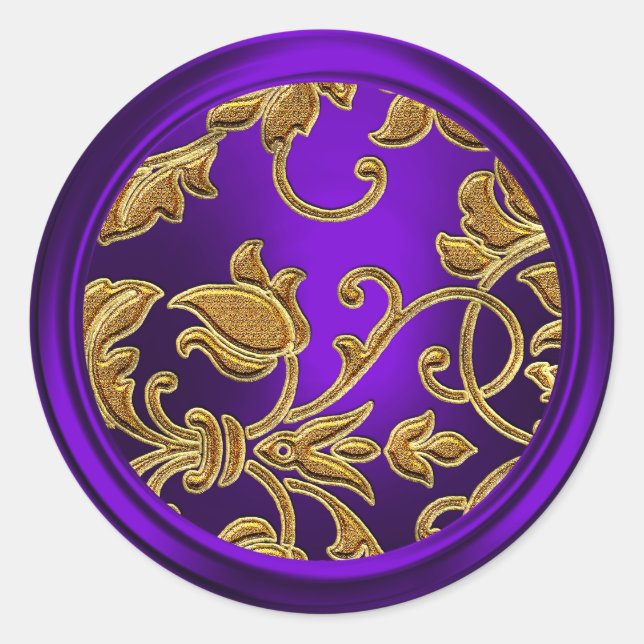 Umschlag Aufkleber für Gold und Lila Damaskus (Vorderseite)