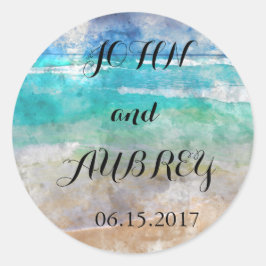 Umschlag Aufkleber für Hochzeiten am Strand oder i