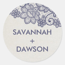 Umschlag Aufkleber für Hochzeiten in Burlap und Na