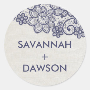 Umschlag Aufkleber für Hochzeiten in Burlap und Na