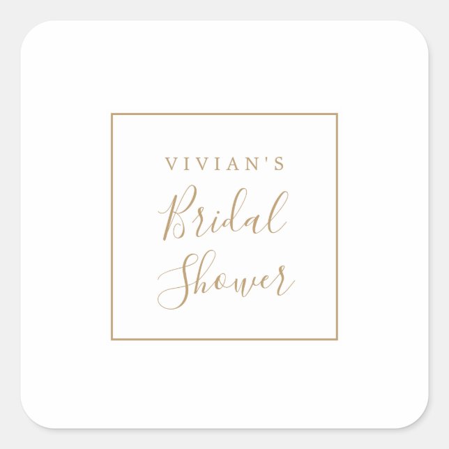 Umschlag Aufkleber für Minimalistisches Gold Braut (Vorderseite)
