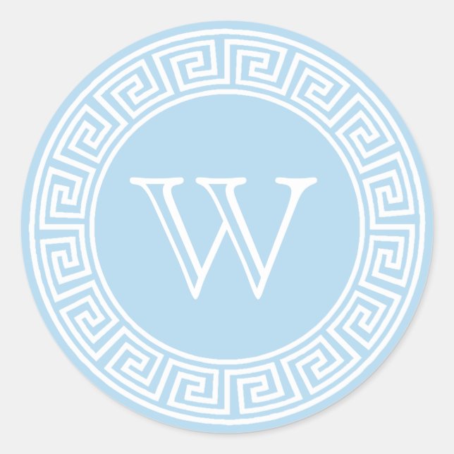 Umschlag Aufkleber für Monogramme mit hellblauem g (Vorderseite)