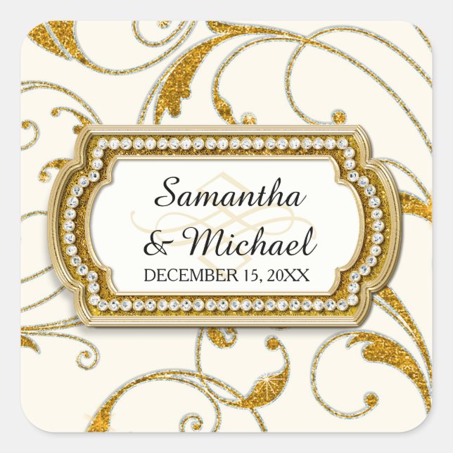 Umschlag Aufkleber Glam Old Hollywood Regency Blac (Vorderseite)