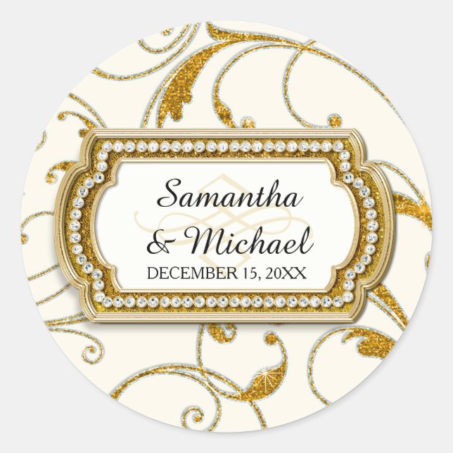 Umschlag Aufkleber Glam Old Hollywood Regency Blac (Vorderseite)