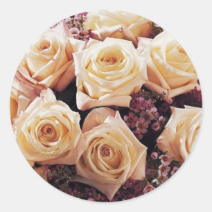 Umschlag Aufkleber mit weißer und Lila Blüte