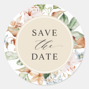 Umschlag Aufkleber Save the Date Beige-Erden-Tones