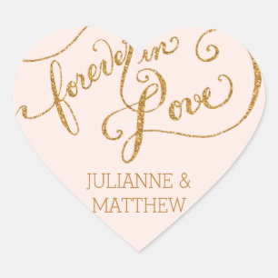Umschlag Aufkleber Script Forever in Liebe Gold Gl