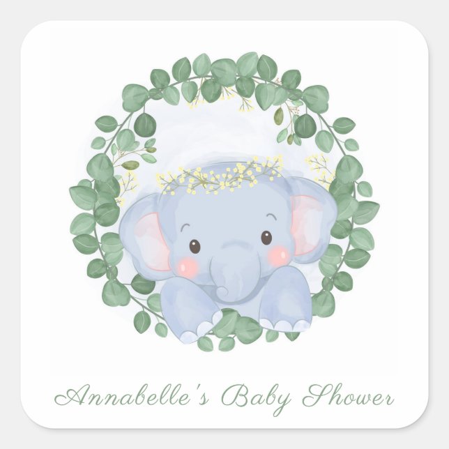 UMSCHLAG AUFKLEBER STICKER : BABY ELEPHANT : (Vorderseite)