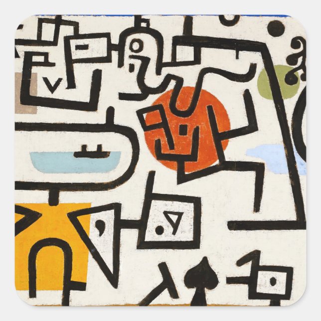 UMSCHLAG AUFKLEBER STICKER : PAUL KLEE : REICHER H (Vorderseite)