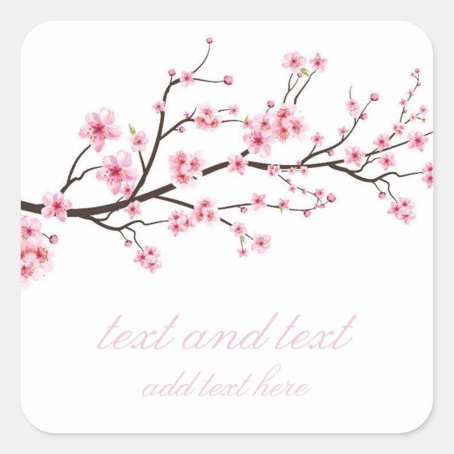 UMSCHLAG AUFKLEBER STICKER : SAKURA-BLUMENTE (Vorderseite)