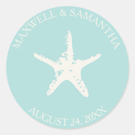 Umschlag Aufkleber Sticker, Starfish Beach Wedding