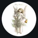 UMSCHLAG AUFKLEBER: VINTAGE CHRISTMAS ANGEL RUNDER AUFKLEBER<br><div class="desc">UMSCHLAG AUFKLEBER: VINTAGE CHRISTMAS ANGEL</div>